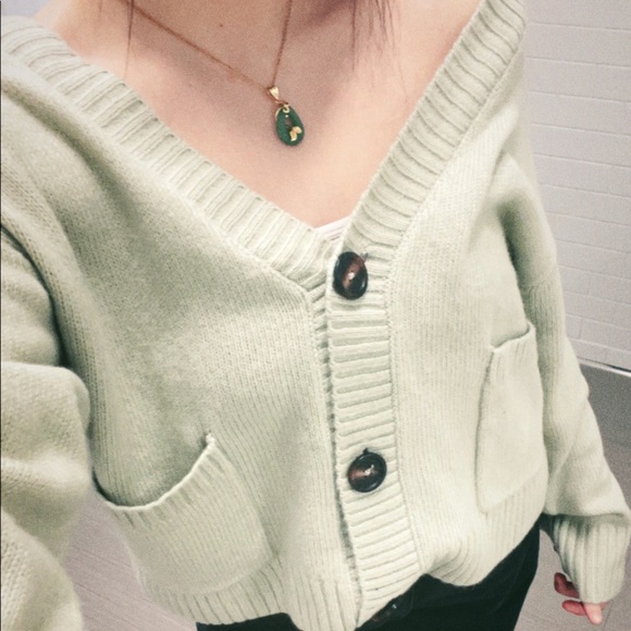 Forever 21 Sweaters | Sage Green Button Up Sweater | Color: Green | Size: M | Jessdardia's Closet